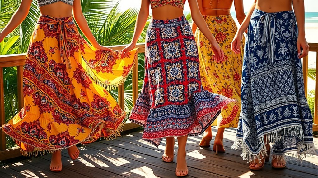 boho wrap skirts list