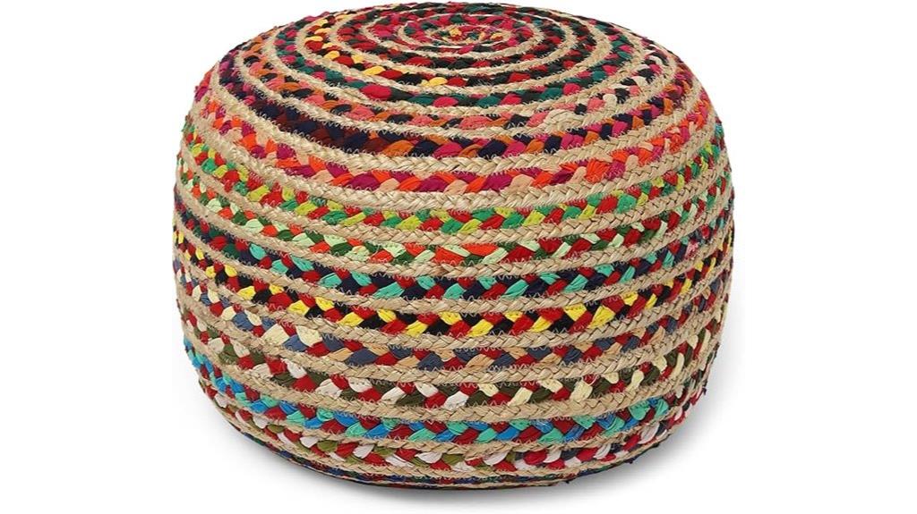 braided boho ottoman decor