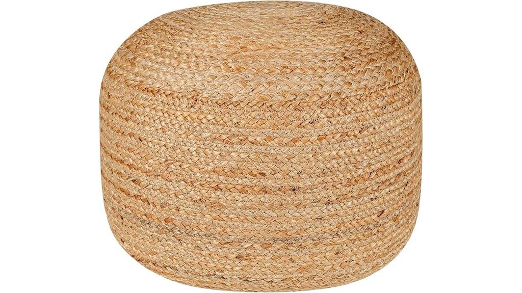 braided jute boho ottoman