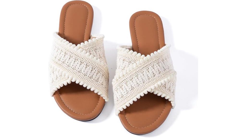 braided leather crossover sandals