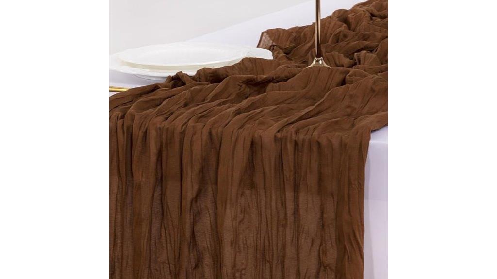 brown cheesecloth table runners