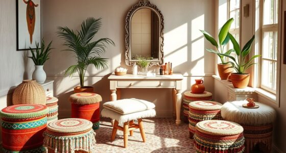 chic boho vanity stools