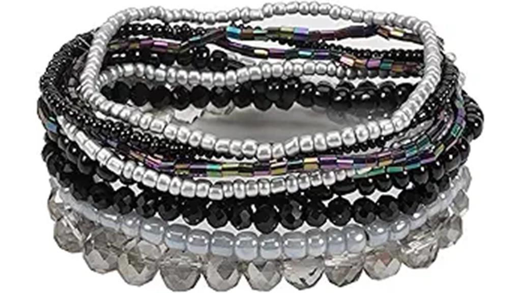 colorful boho glass bead bracelets