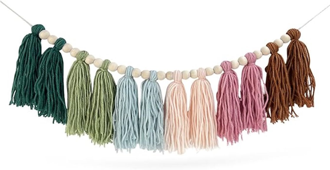 colorful boho tassel decor