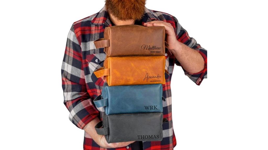 custom leather grooming kit