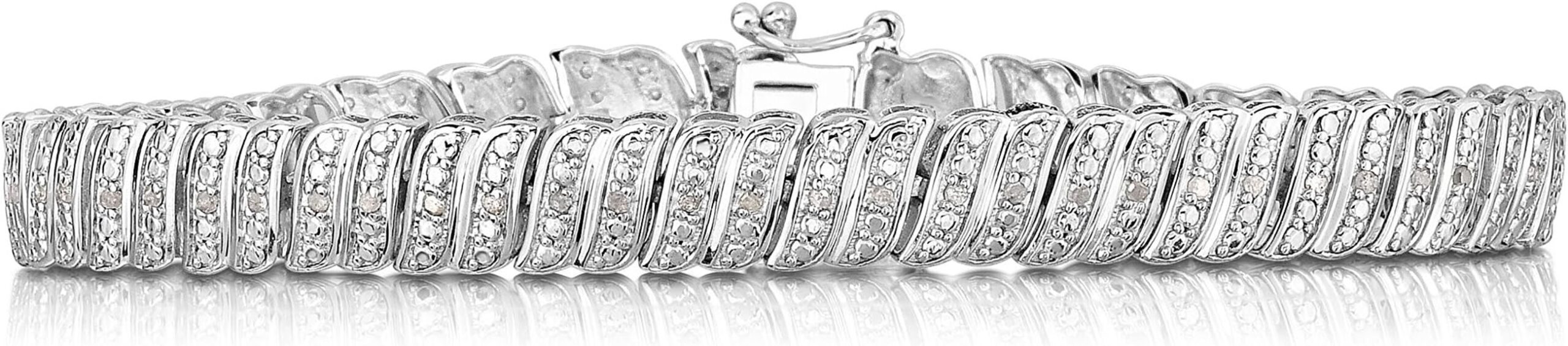 diamond silver tennis bracelet