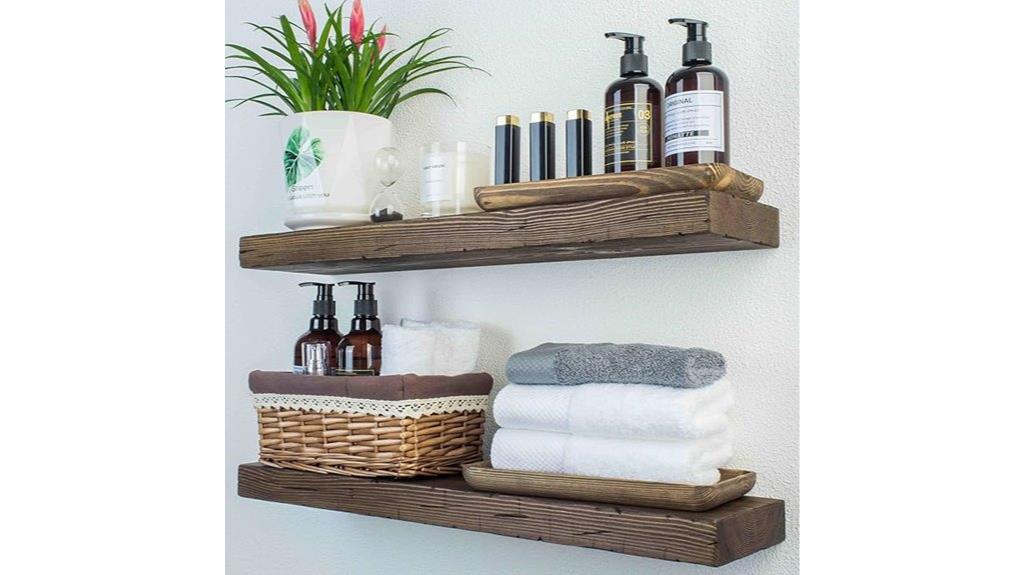 distressed black walnut shelves