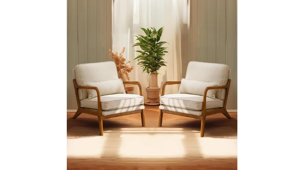 elegant beige accent chairs