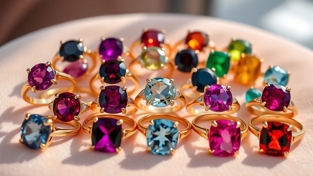 elegant birthstone ring collection