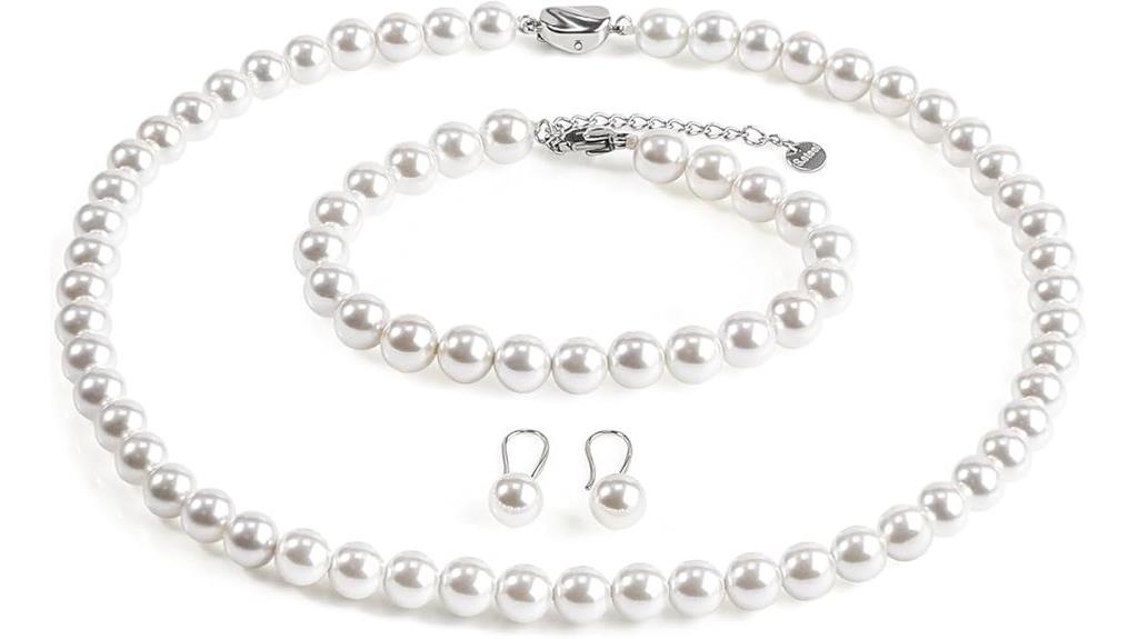 elegant pearl necklace set
