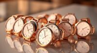 elegant rose gold watch selection