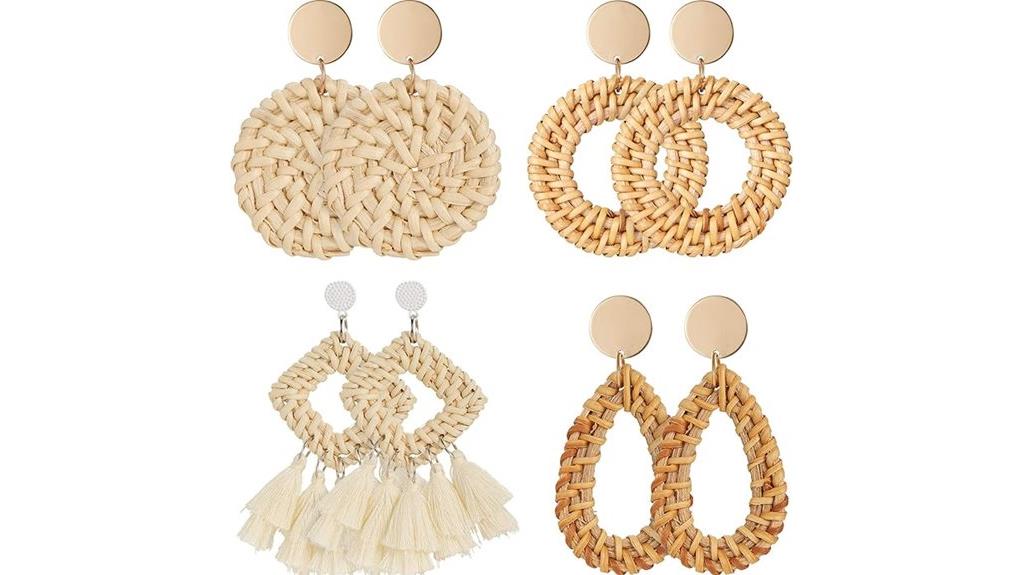 elegant women s rattan earrings