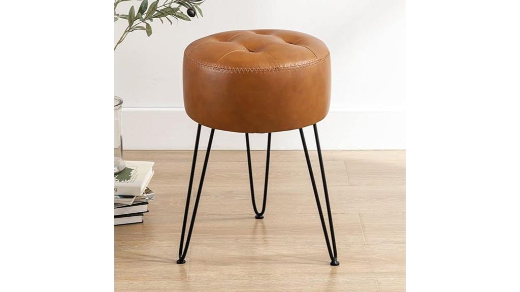 faux leather vanity stool