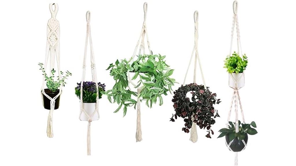 five pack macrame hangers