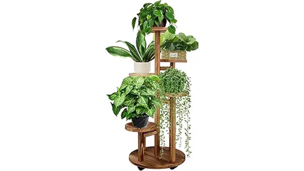 five tier indoor plant stand