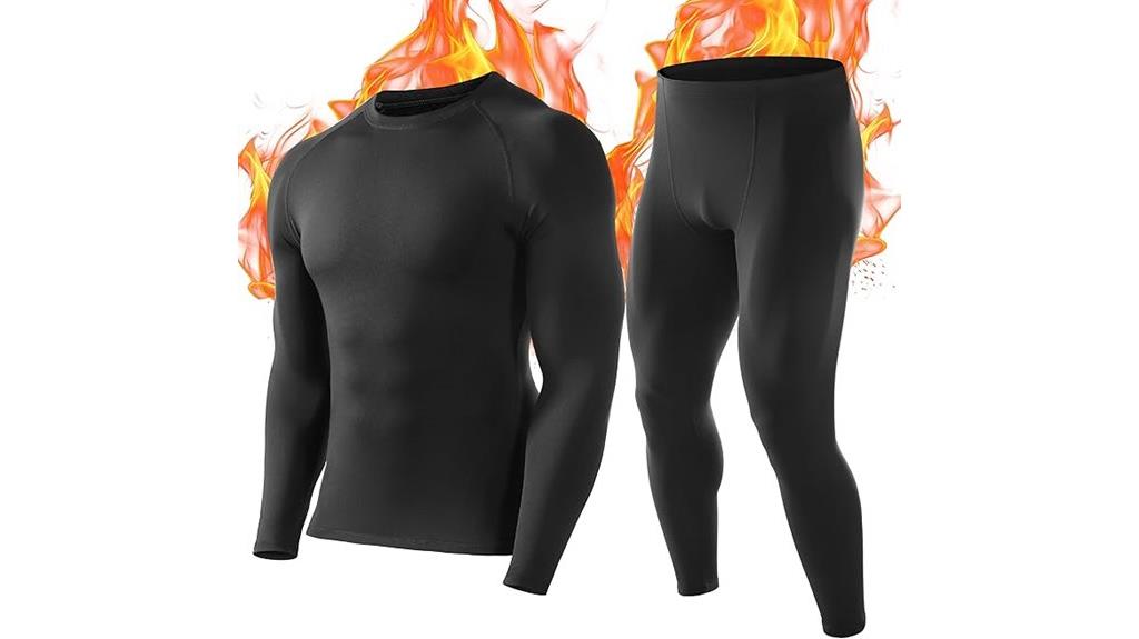 fleece lined men s thermal set