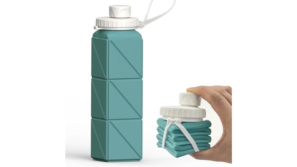 flexible blue reusable bottle