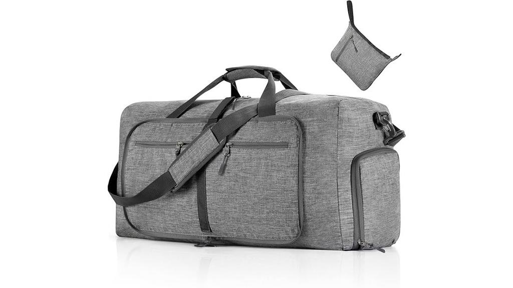 foldable duffle with shoe compartment