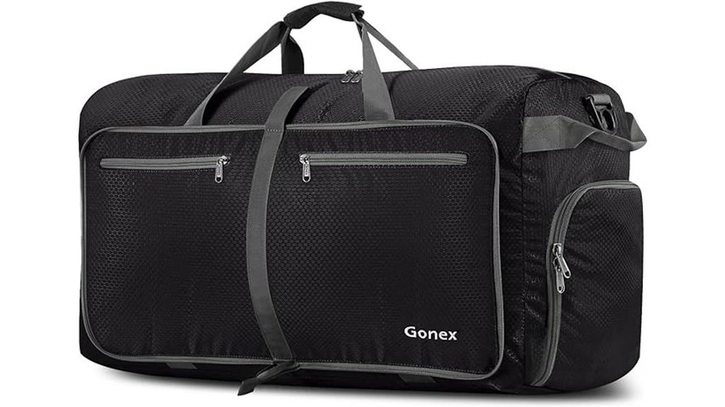 foldable travel duffle with shoe