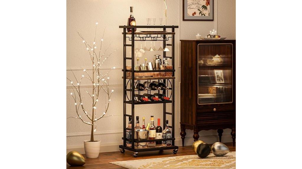 four tier mobile bar cart