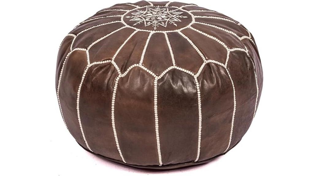 genuine leather moroccan pouf