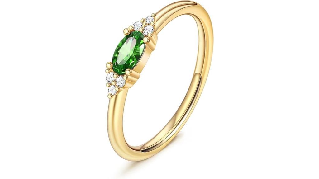 gold green emerald ring