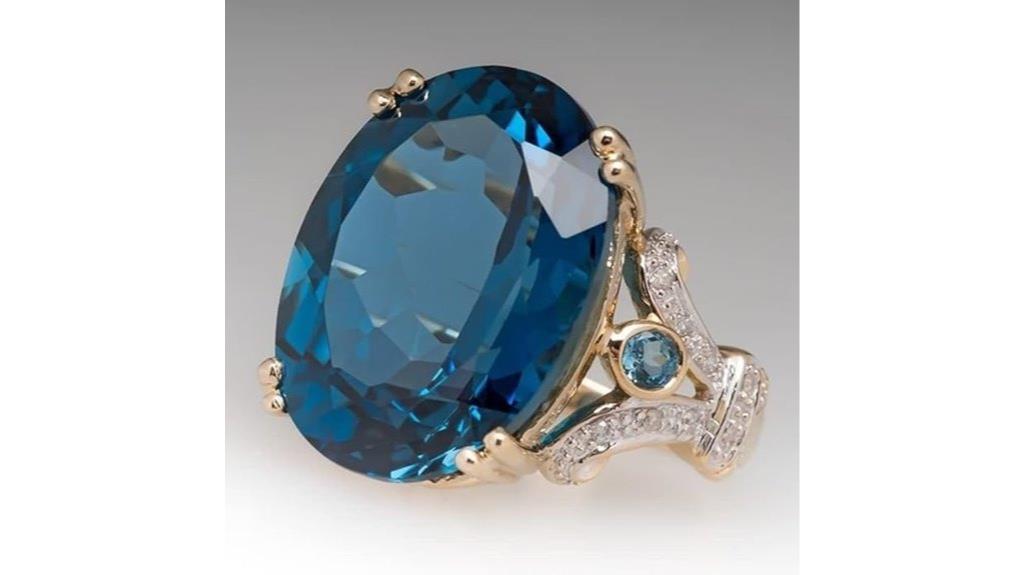 gold peacock blue topaz