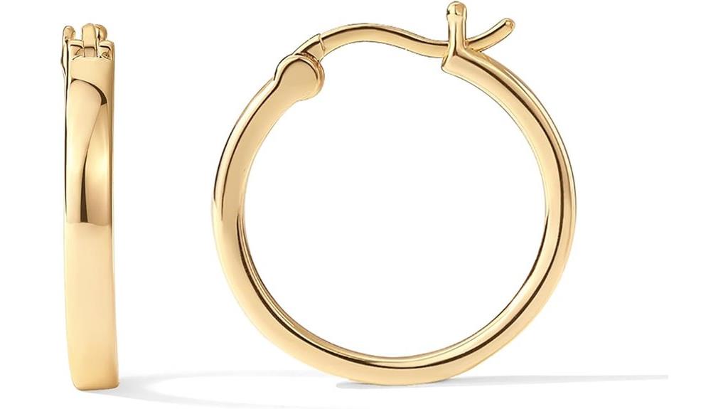 gold plated silver hoops