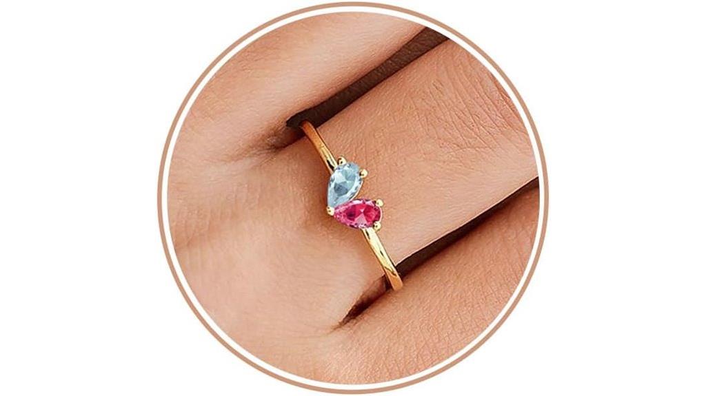 gold plated women s birthstone ring