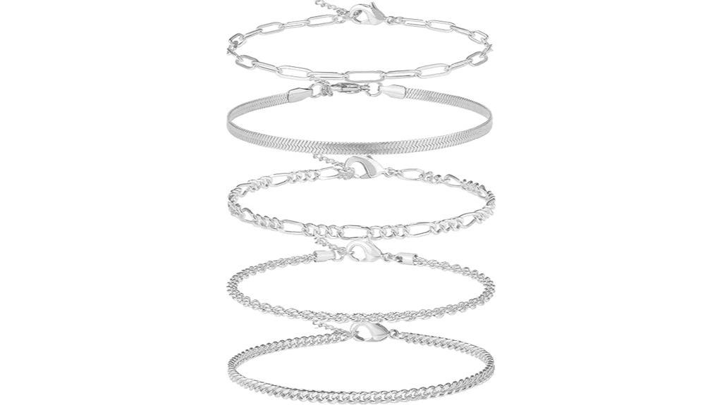 gold silver waterproof anklet