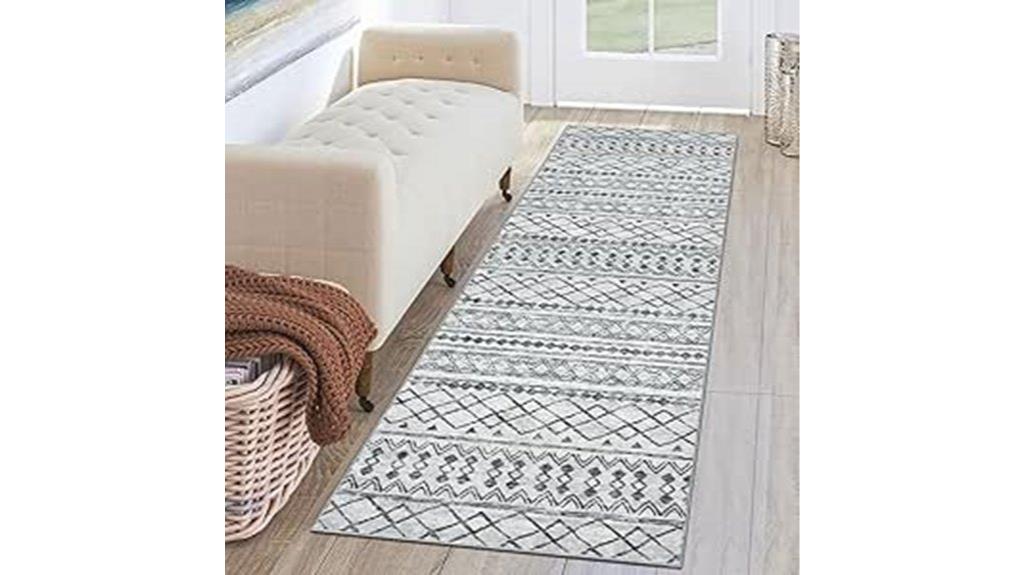 gray washable hallway runner
