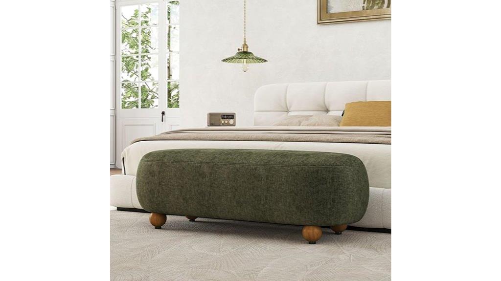 green bed end bench