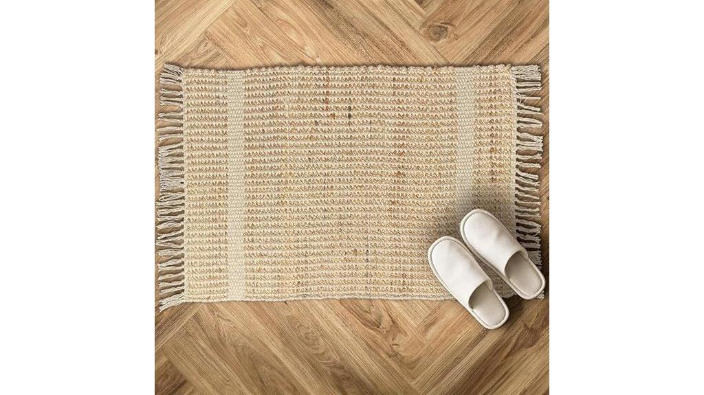 handwoven jute cotton rug