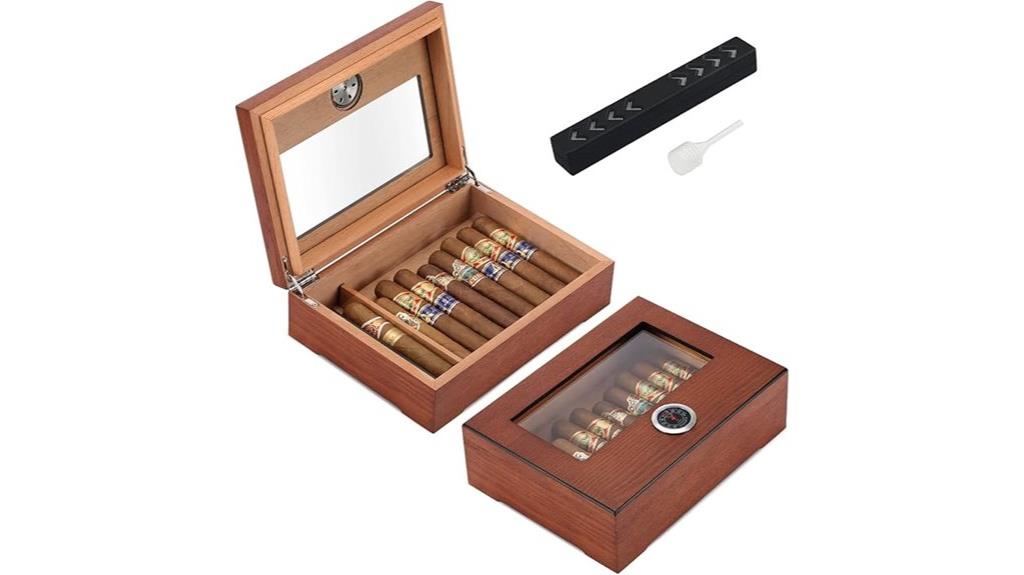 humidor with glass divider