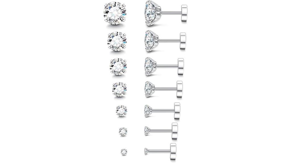 hypoallergenic flat back earrings