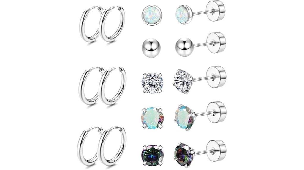 hypoallergenic steel earrings