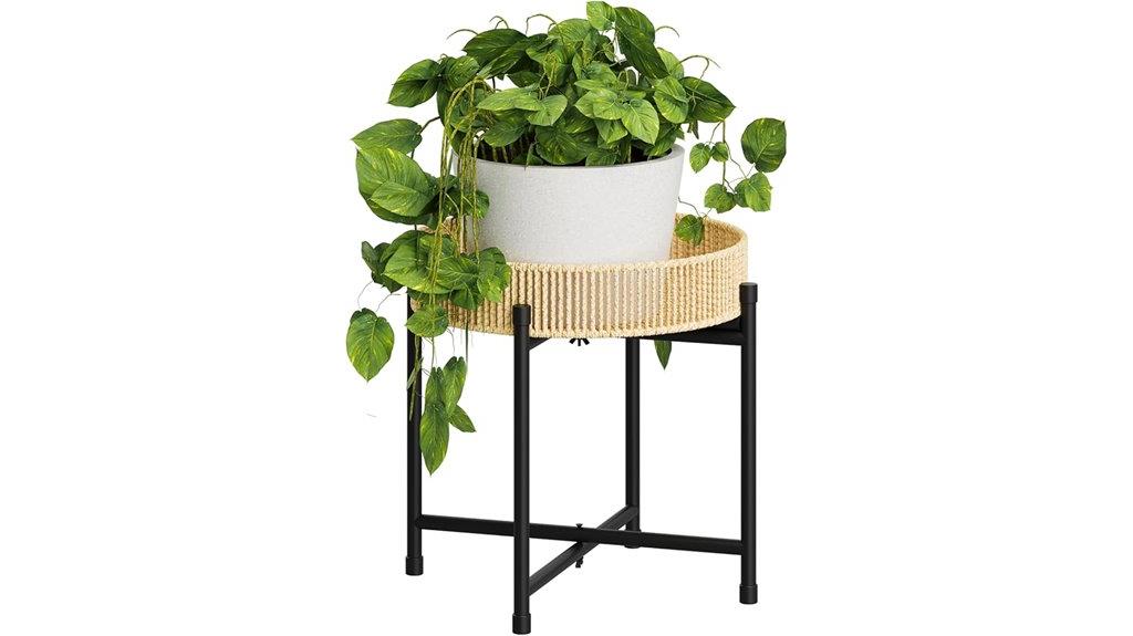 indoor rattan plant stand