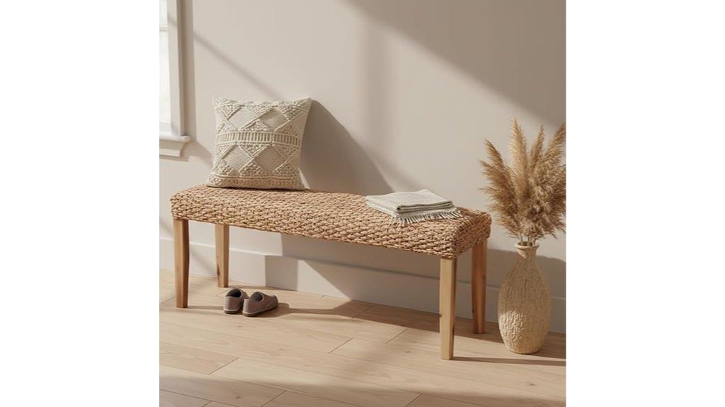 indoor wicker bench