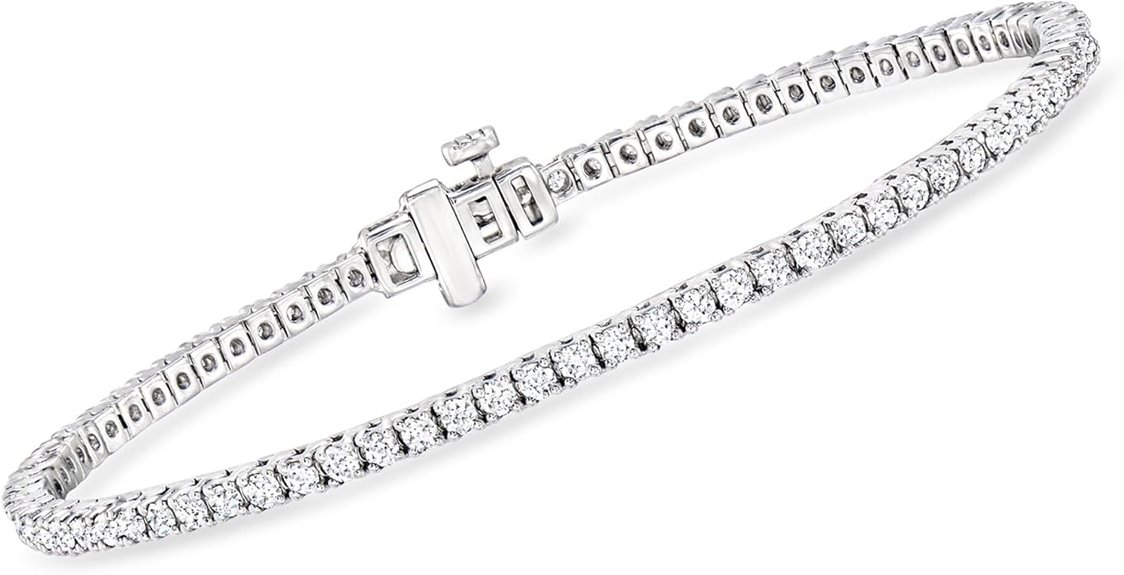 lab grown silver tennis bracelet