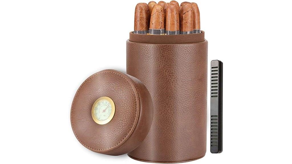 leather cedar wood cigar humidor