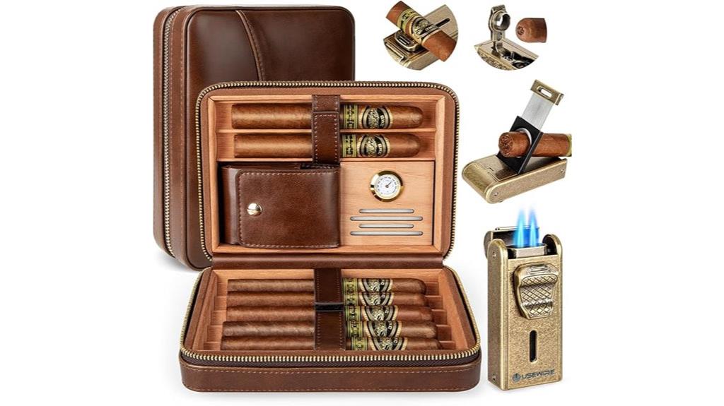 leather cigar accessory set