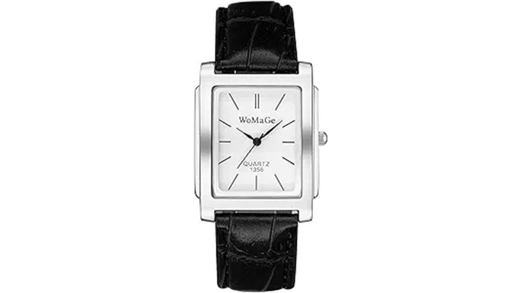 leather square cuff watch