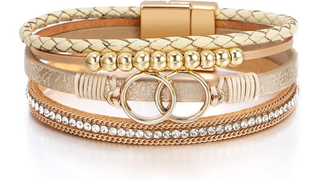 leopard pearl crystal bracelet