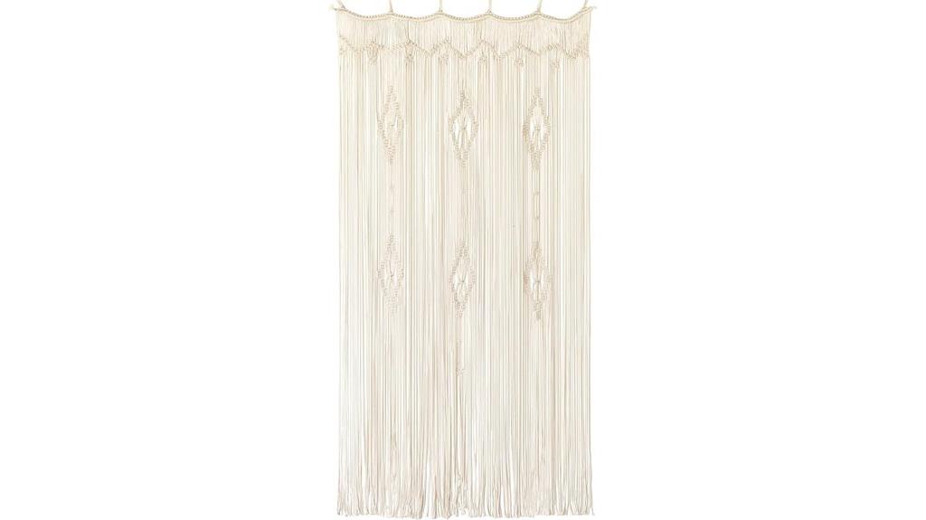 long cotton macrame curtain