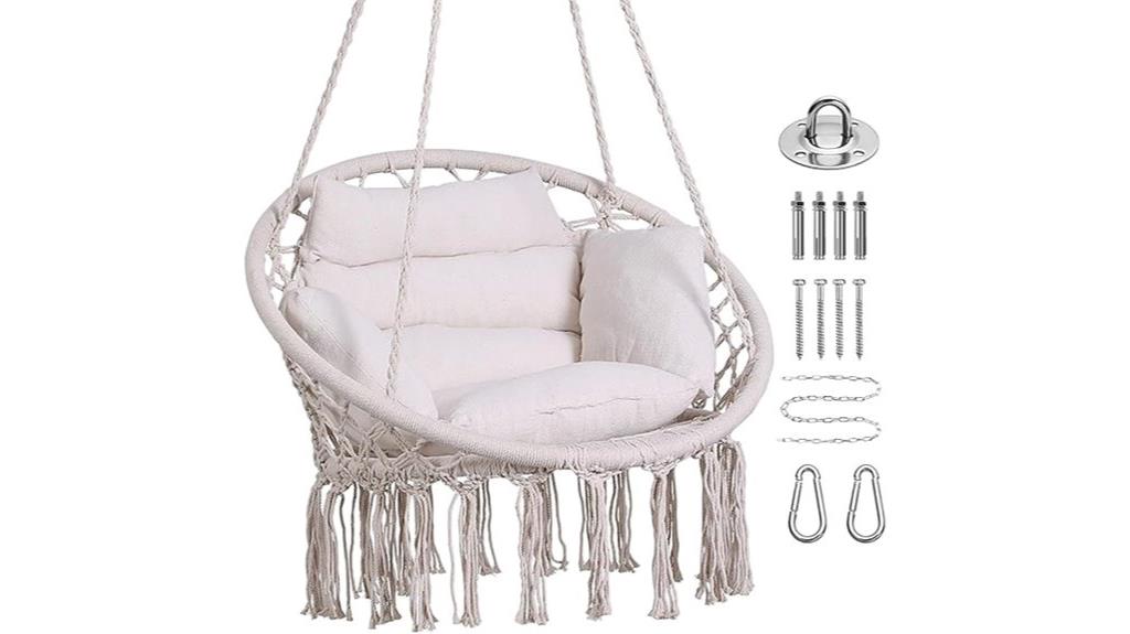 macrame hammock chair set