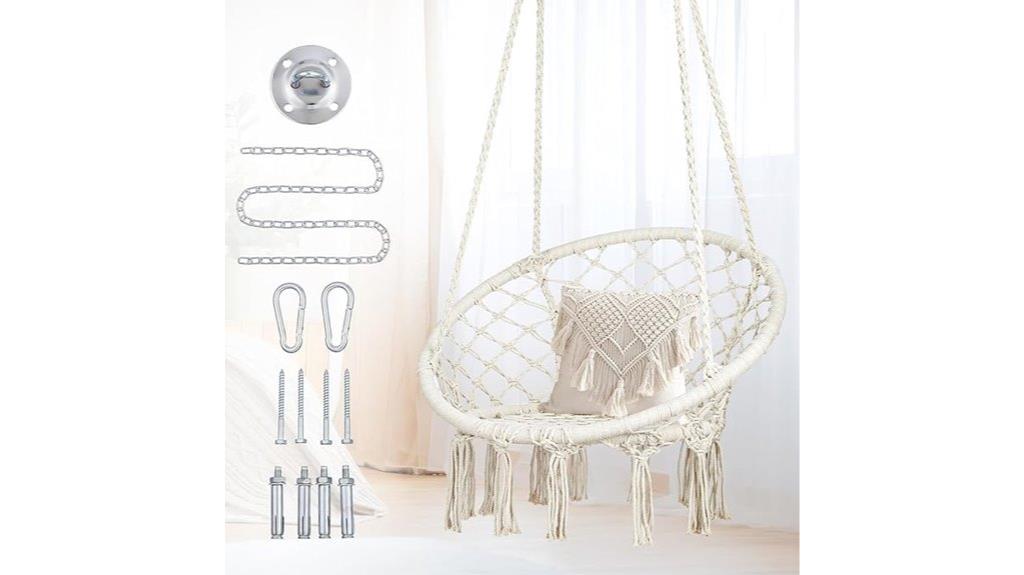 macrame hammock with hardware