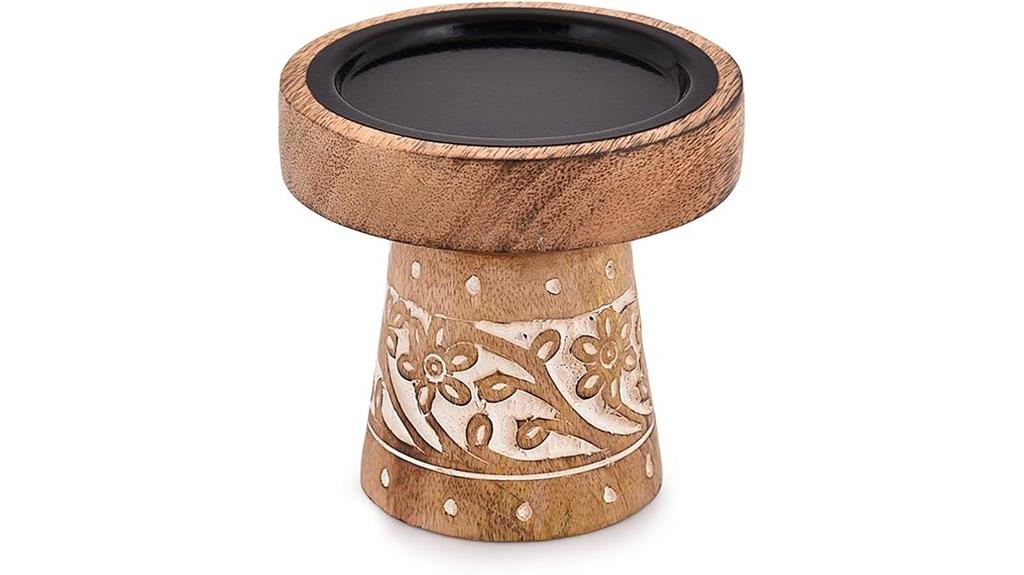 mango wood candle holders