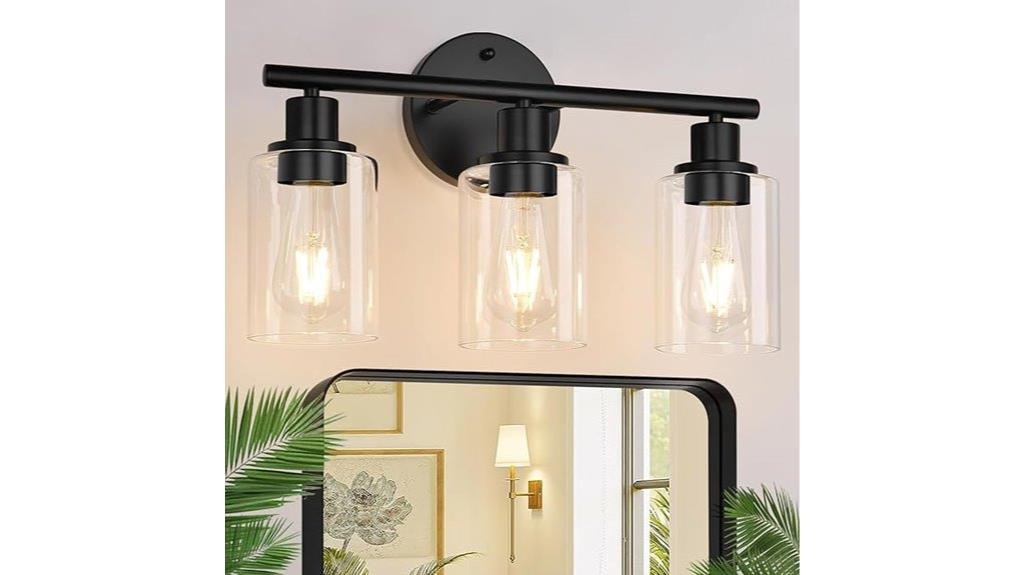 modern black bathroom lighting