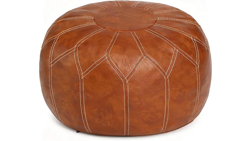 moroccan faux leather ottoman