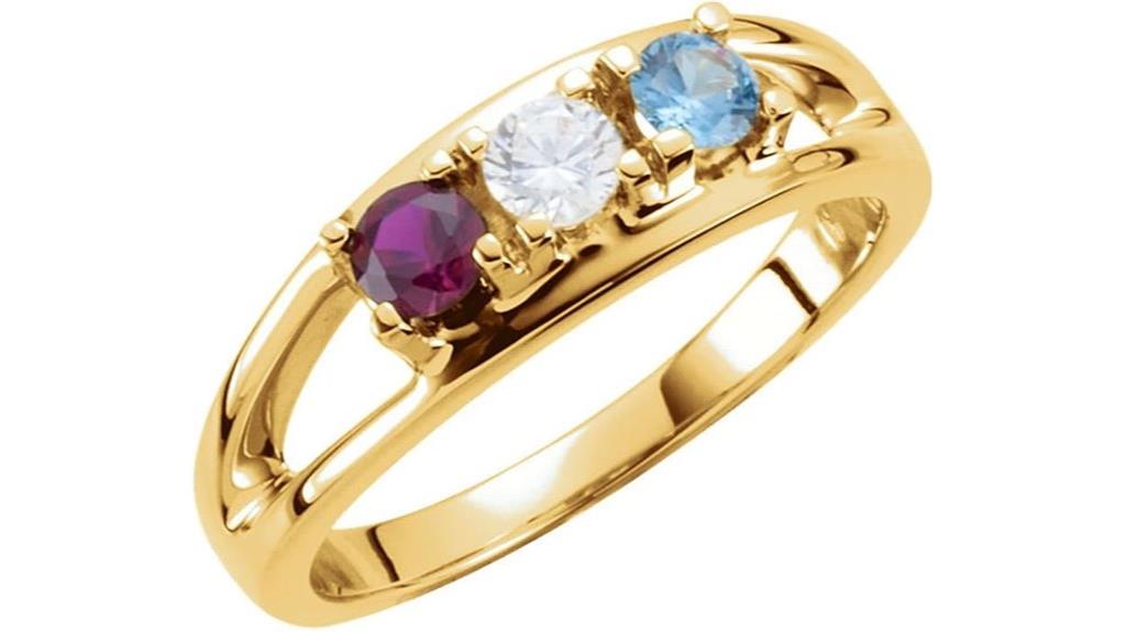 multi birthstone family ring